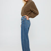 Saving Up Stud Detail Jeans Mid Blue