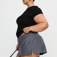 Can't Sleep Skort Charcoal Stripe Curve