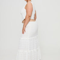 Buttacupe Lace Maxi Skirt White Curve