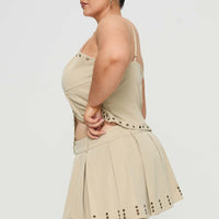 Alinzia Eyelet Skort Beige Curve