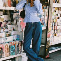 Top Model Low Rise Straight Leg Jeans Dark Denim