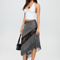 Midnight Memories Asymmetrical Midi Skirt Black Multi