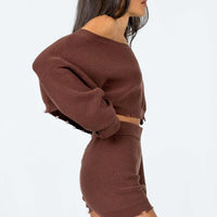 Hazel Knit Shorts Brown
