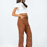 Carissa Wide Leg Denim Jeans Brown