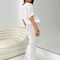 Vacation Knit Maxi Skirt White