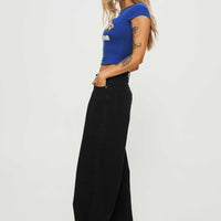 Naylor Mid Rise Wide Leg Jeans Washed Black Denim