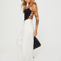Naylor Wide Leg Jeans Cream Tall
