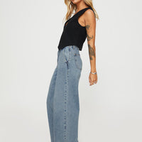Jewelz High Rise Wide Leg Jeans Light Wash