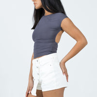 Thronton Denim Shorts White