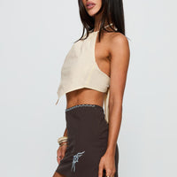 Lonely Hearts Mini Skirt Brown