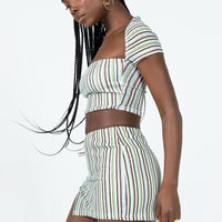 Anni Stripe Mini Skirt Multi