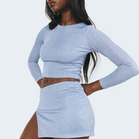 Bold Move Mini Skirt Blue Glitter