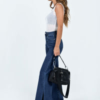Nairana Split Hem Jeans Dark Wash Denim