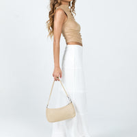 Raven Mid Rise Maxi Skirt White