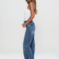 Carsen Wide Leg Jeans Washed Blue