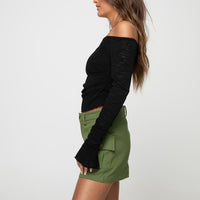 Yesenia Cargo Skort Olive