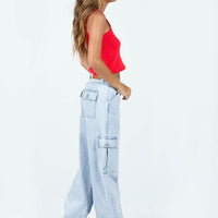 Marylou Cargo Jeans Light Wash Denim