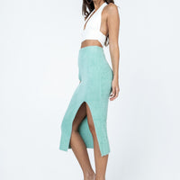 Ella Brooke Knit Midi Skirt Sage