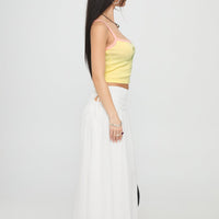 Vence Ruched Maxi Skirt White