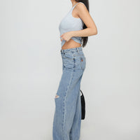 Kadison Low Rise Straight Leg Jeans Mid Wash Blue