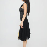 Evanescence Asymmetrical Midi Skirt Black