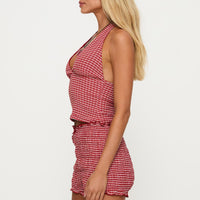 Sugarplum Micro Shorts Red Check