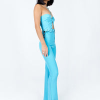 Mid Way Laced Flare Pants Blue