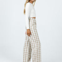 Archer Pants Beige Plaid