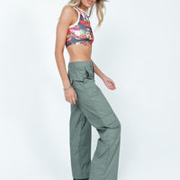 Luna Mid Rise Cargo Pants Grey