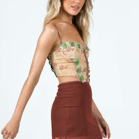 Selby Mesh Mini Skirt Brown