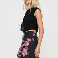 Apricota Mini Skirt Black Floral