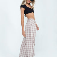 Mulholland Pants Beige Plaid