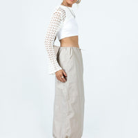 Crosswalk Maxi Skirt Beige