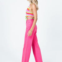 Popsicle Straight Leg Denim Jeans Pink