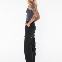 Fallout Mid Rise Cargo Pants Black Tall