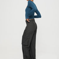 Matcha Silky Utility Cargo Pants Slate