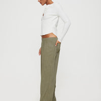 Louis Linen Blend Pants Olive