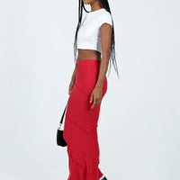 Oscar Maxi Skirt Red