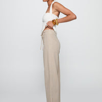 Rush Hours Tie Up Pants Beige