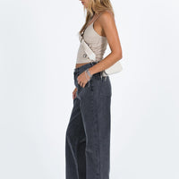 Riri Wide Leg Jeans Washed Black