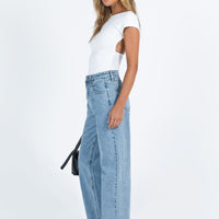 Ollie Mid Rise Straight Leg Jeans Mid Wash