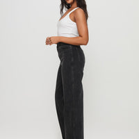 Karlina High Rise Straight Leg Jeans Charcoal