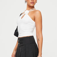 Vyola Mini Skirt Black Pinstripe