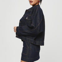 Hughes Mini Skirt Dark Wash Denim Petite