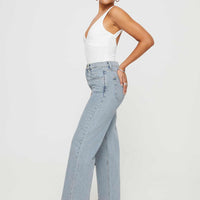 Fawcett High Rise Straight Leg Jeans Light Blue Wash Denim Tall