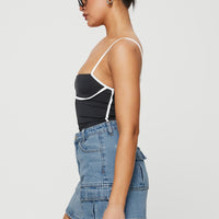 Maberley Denim Mini Skirt Mid Wash