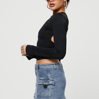 Grishea Low Rise Denim Skirt