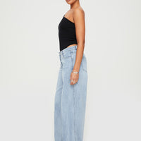 Ramos Low Rise Wide Leg Jeans Light Blue Wash Petite