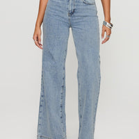 Goldie High Rise Wide Leg Jeans Light Wash