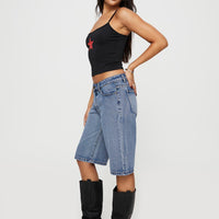 Kurt Denim Culottes Acid Wash
